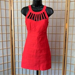 Trixxi Red Strappy Cutout Mini Dress